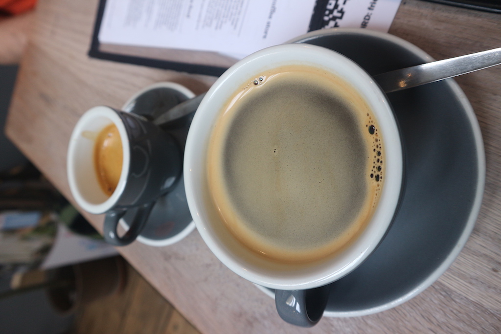 Espresso and long black at The Attendant (Shoreditch) London