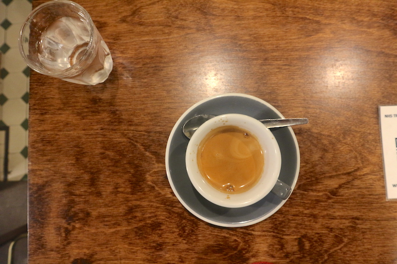 Single espresso at The Attendant (Fitzrovia) London