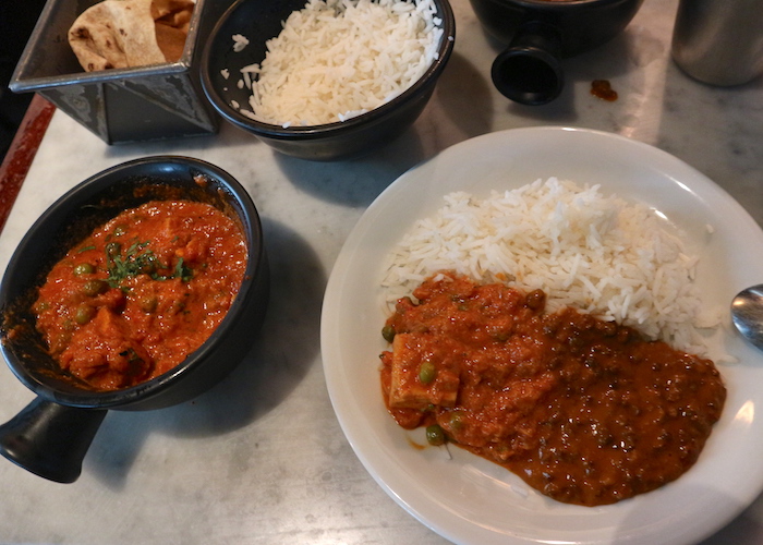 Food at Dishoom, Shoreditch, London.