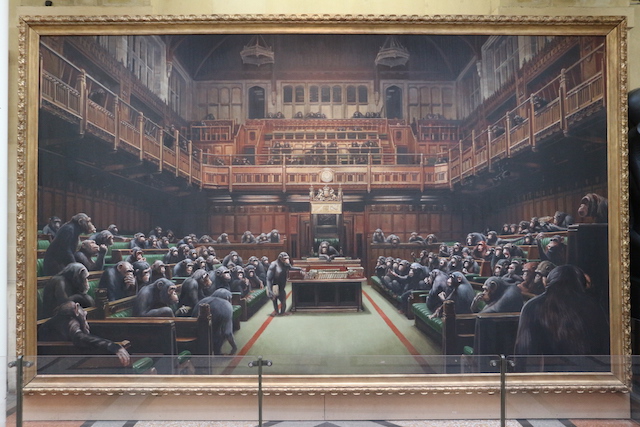 Banksy's 'Devolved Parliament'. Bristol Guide.