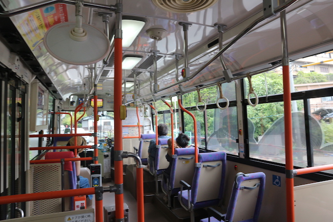 Inside the bus in Beppu