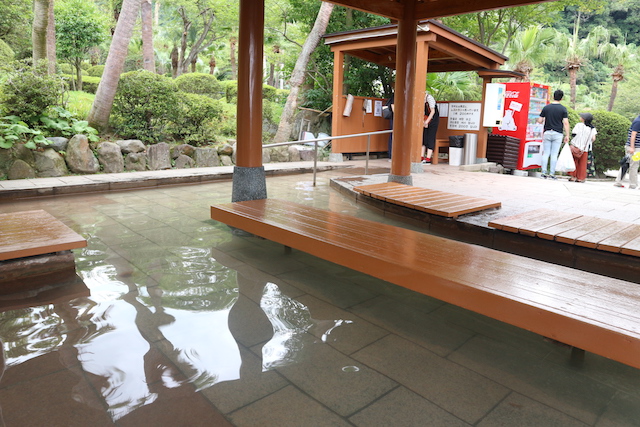 Foot bath in Beppu Japan.