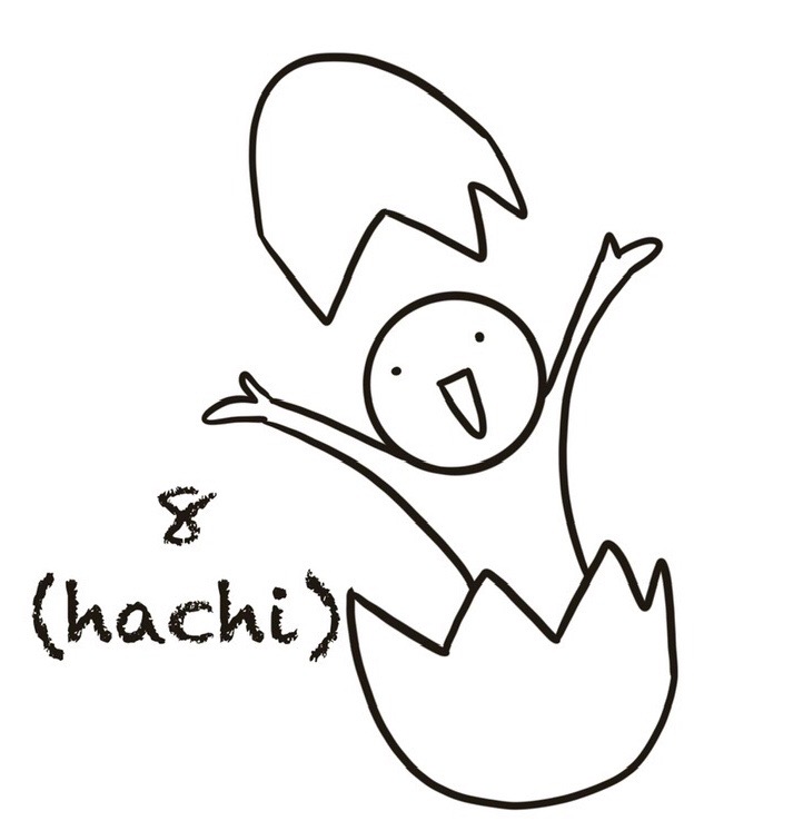 Japanese numbers 8 hachi