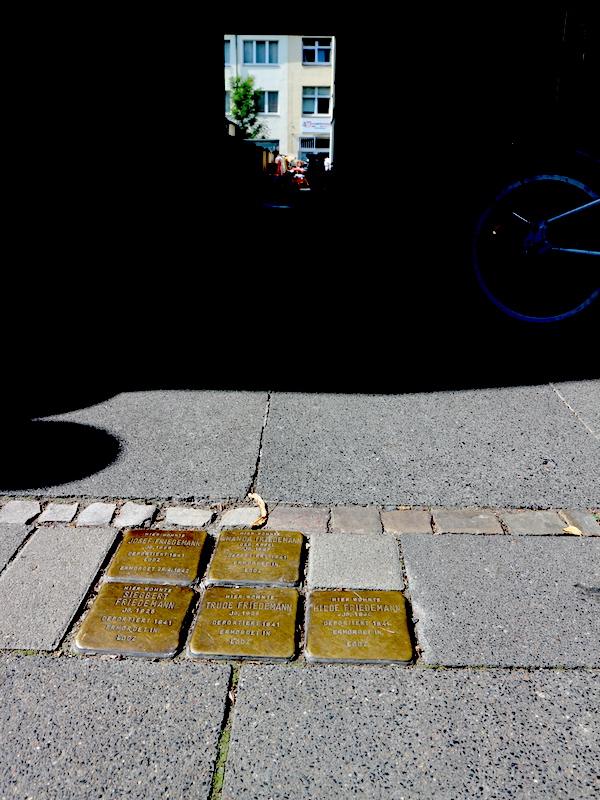 Stumbling stones (Stolpersteine) in Cologne Germany.